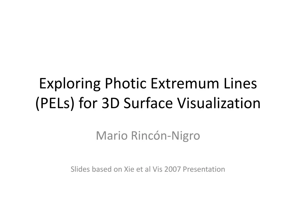 exploring photic extremum lines pels
