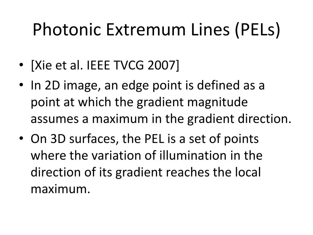 photonic extremum lines pels