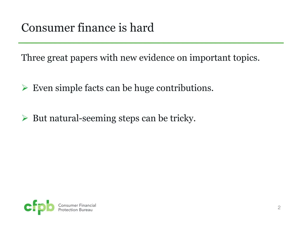 consumer finance is hard