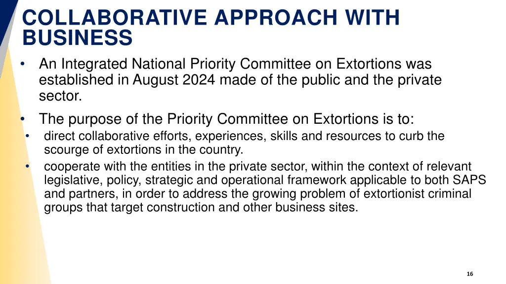 collaborative approach with business