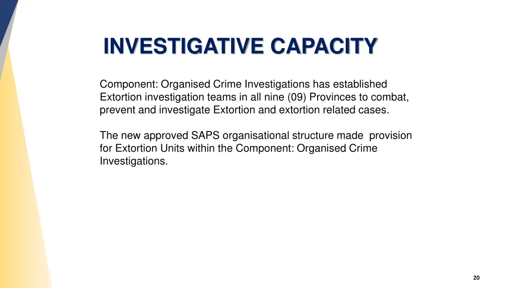 investigative capacity