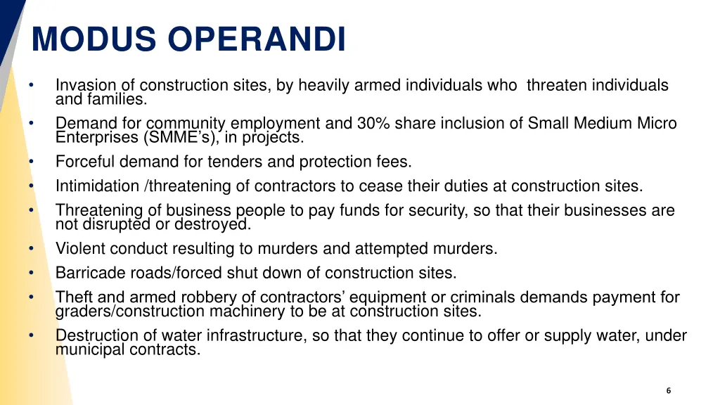 modus operandi