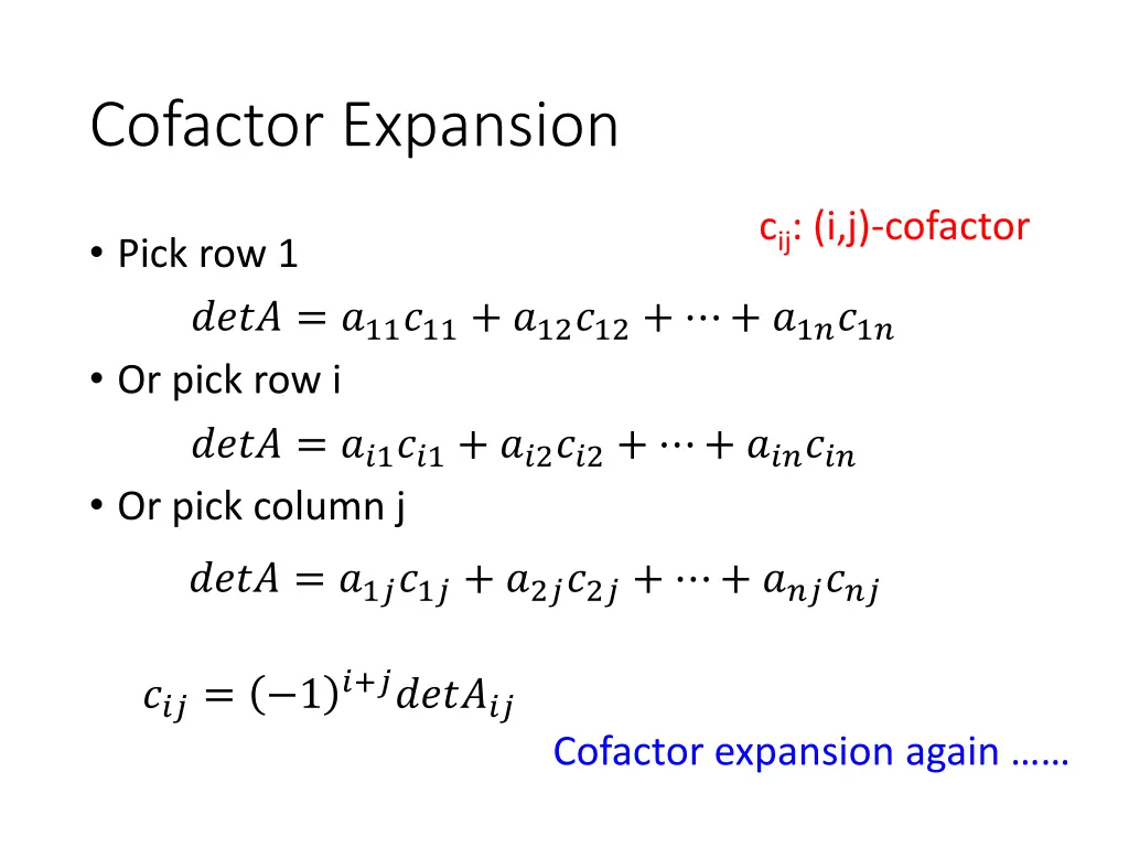 cofactor expansion 1