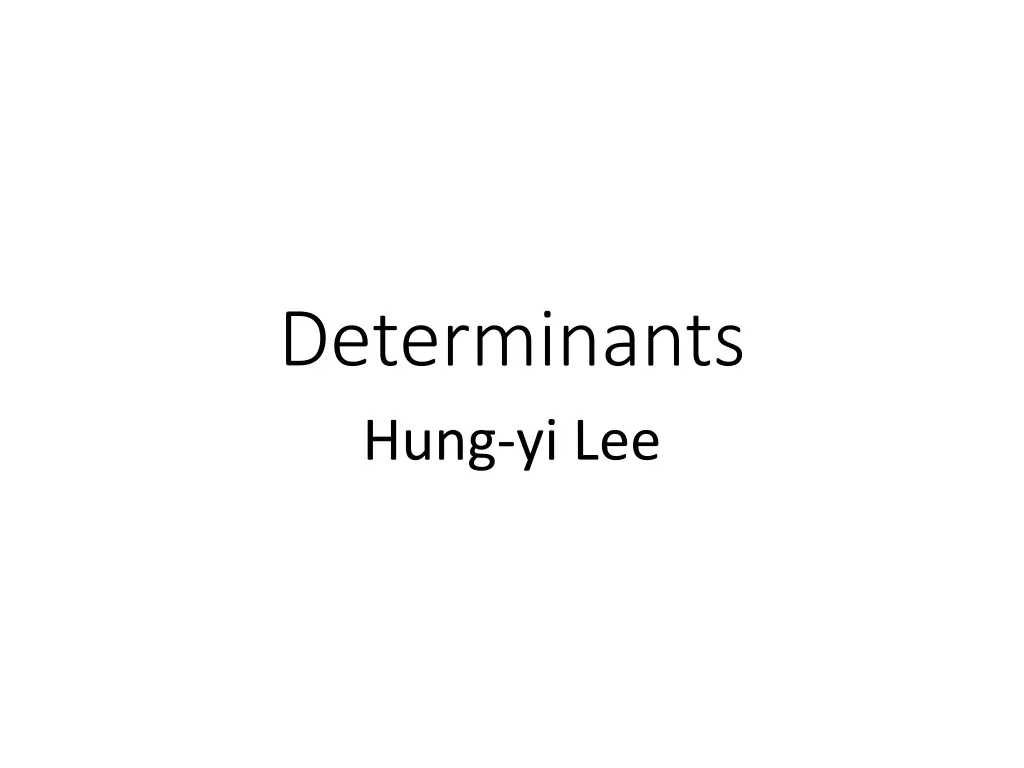 determinants hung yi lee
