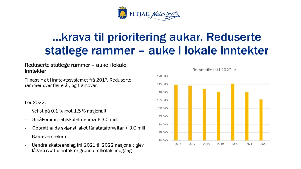 krava til prioritering aukar reduserte statlege