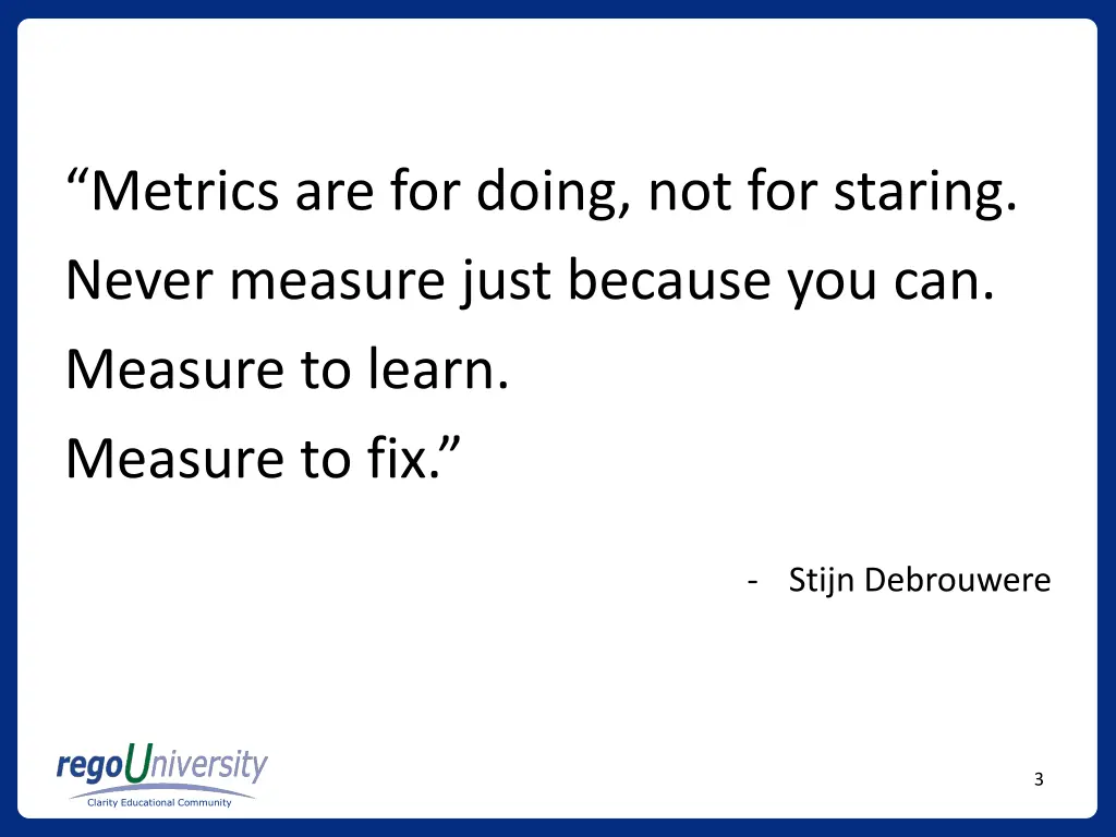 metrics are for doing not for staring never