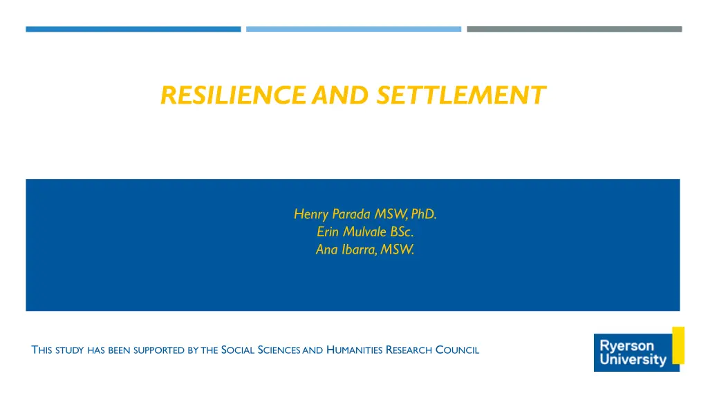 resilience and settlement