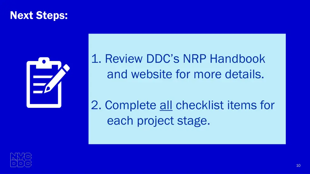 next steps