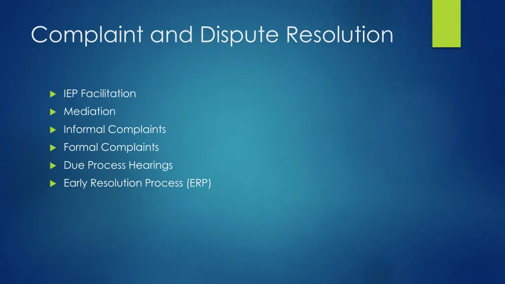 complaint and dispute resolution