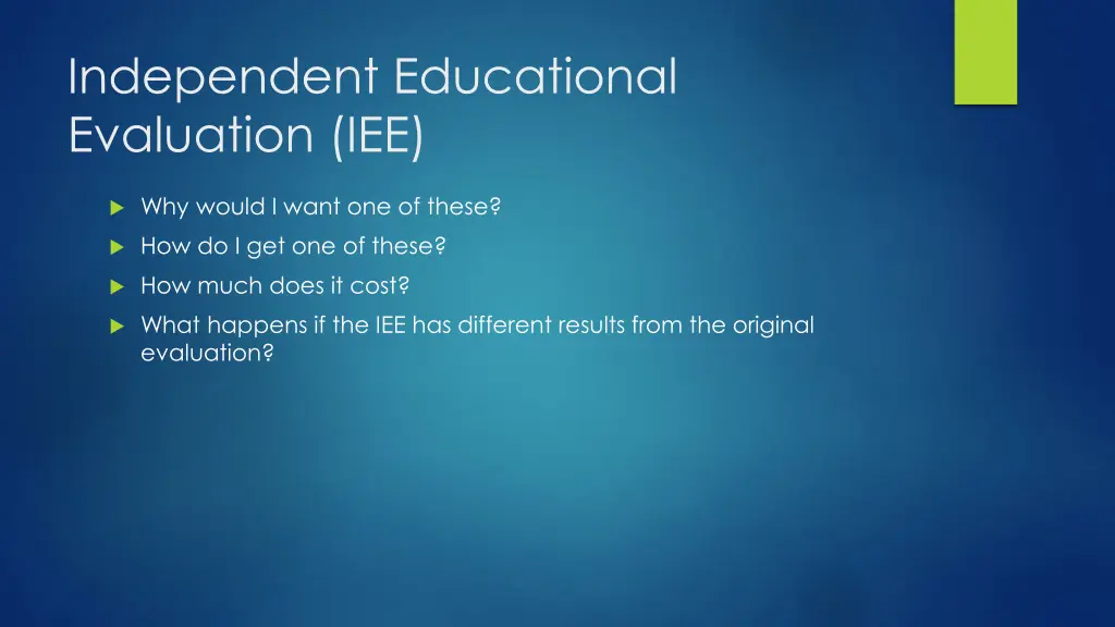 independent educational evaluation iee