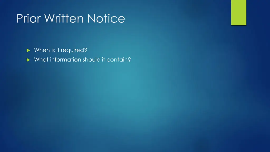 prior written notice