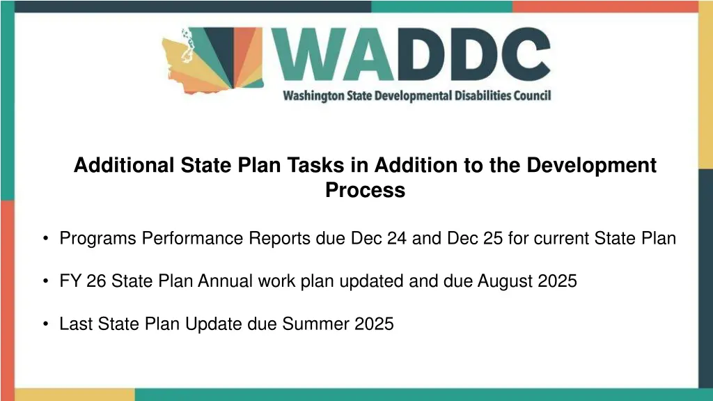 additional state plan tasks in addition