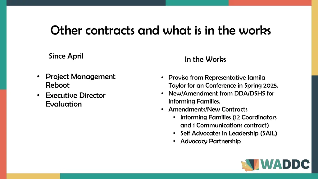 other contracts and what is in the works