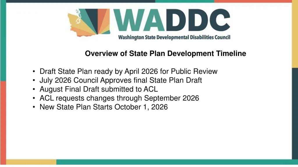 overview of state plan development timeline