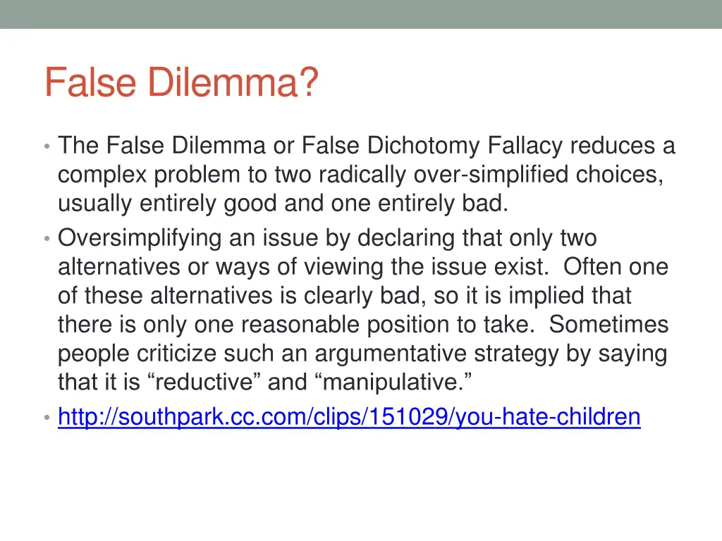 false dilemma