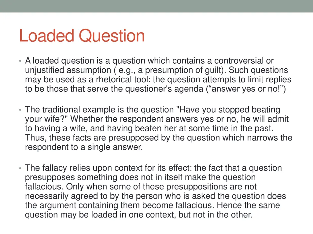 loaded question