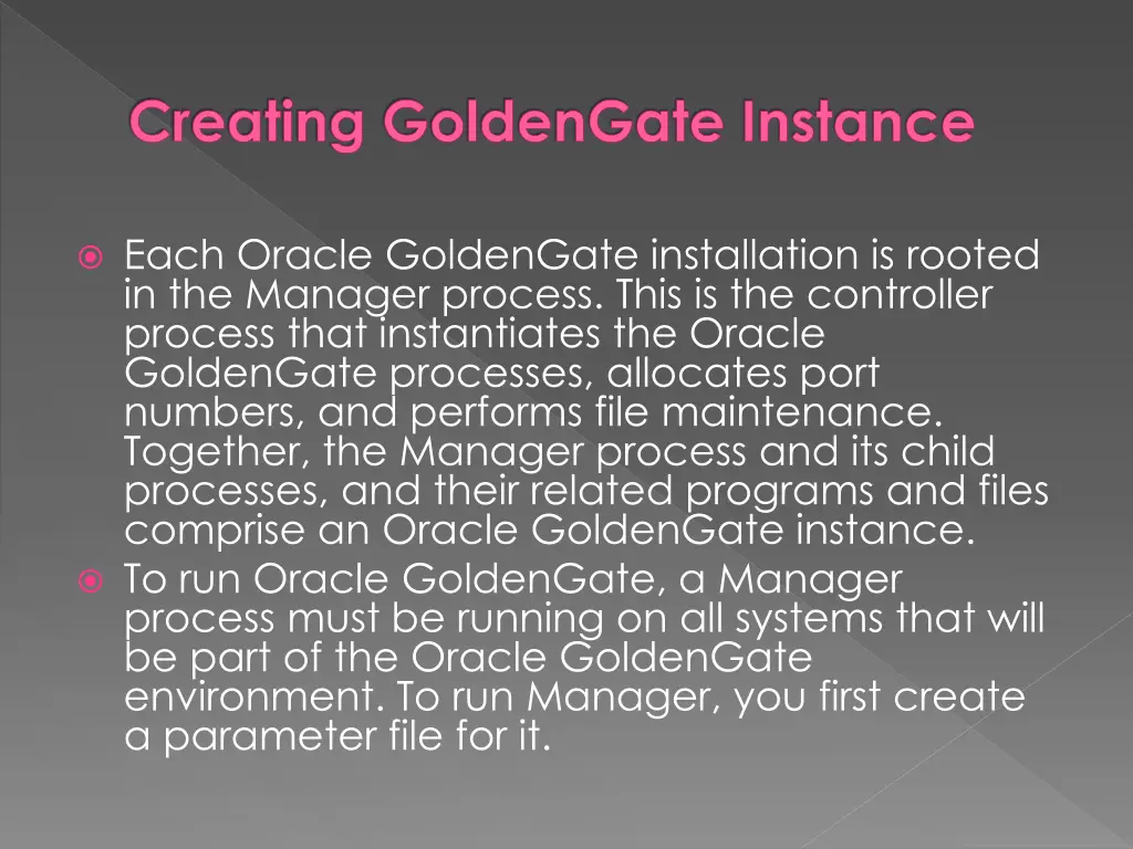 creating goldengate instance