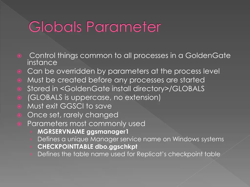 globals parameter