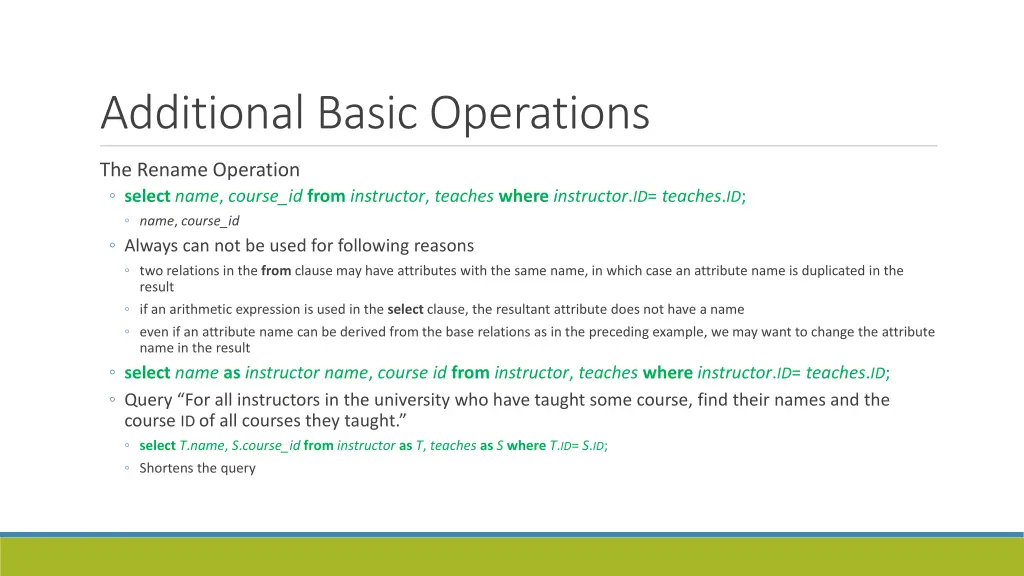 additional basic operations