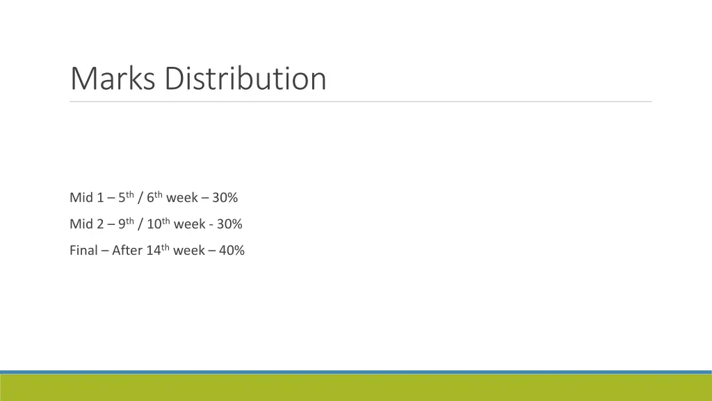 marks distribution
