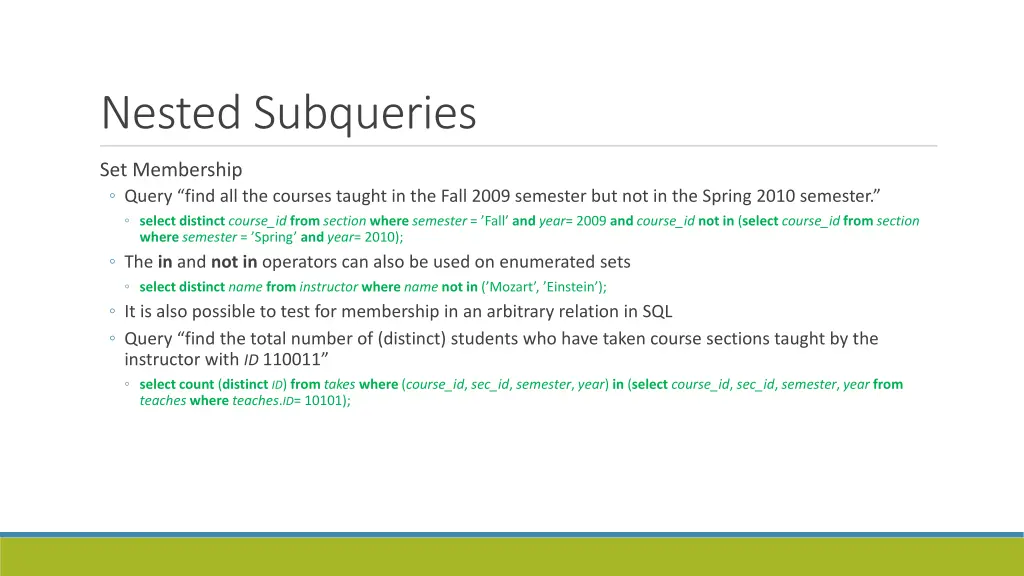 nested subqueries 1