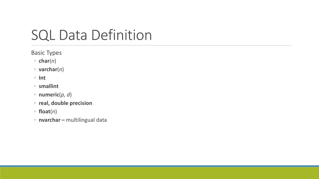 sql data definition 1