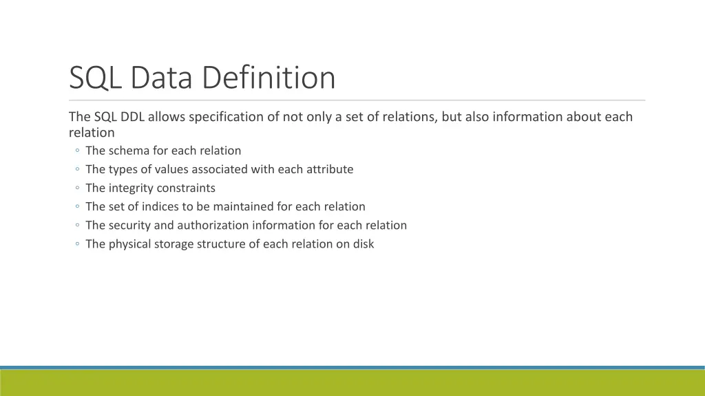 sql data definition