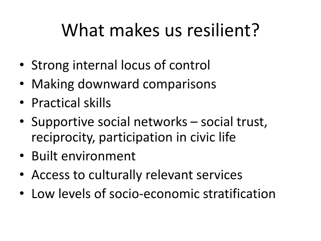 what makes us resilient