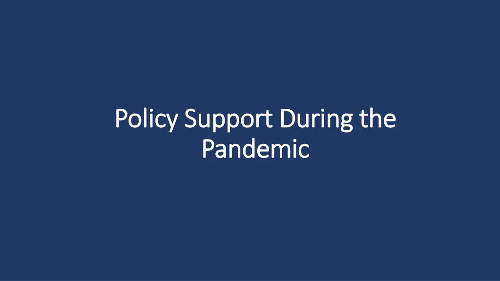 policy support during the policy support during