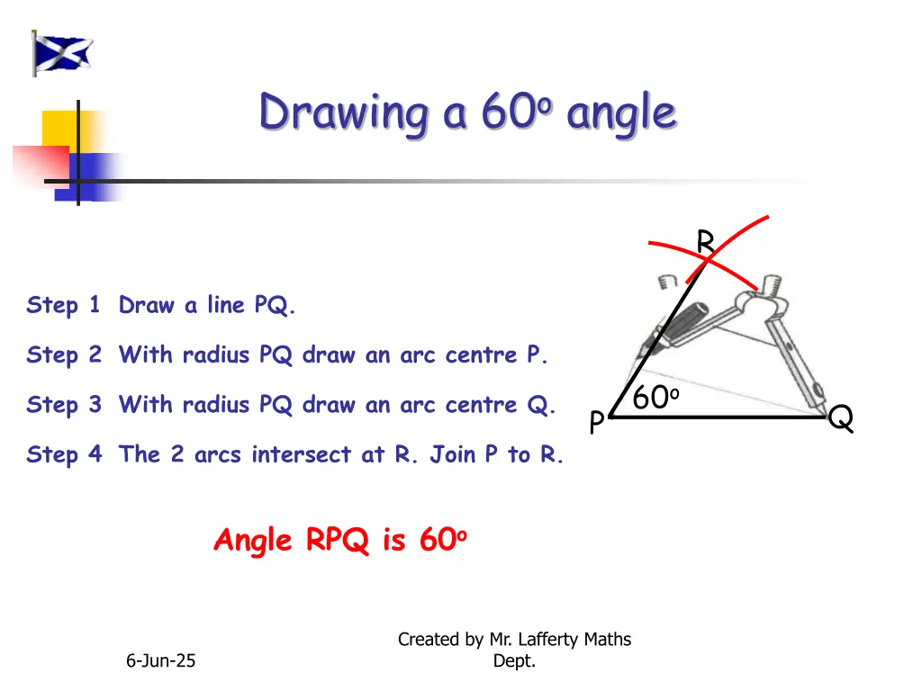 drawing a 60 o angle