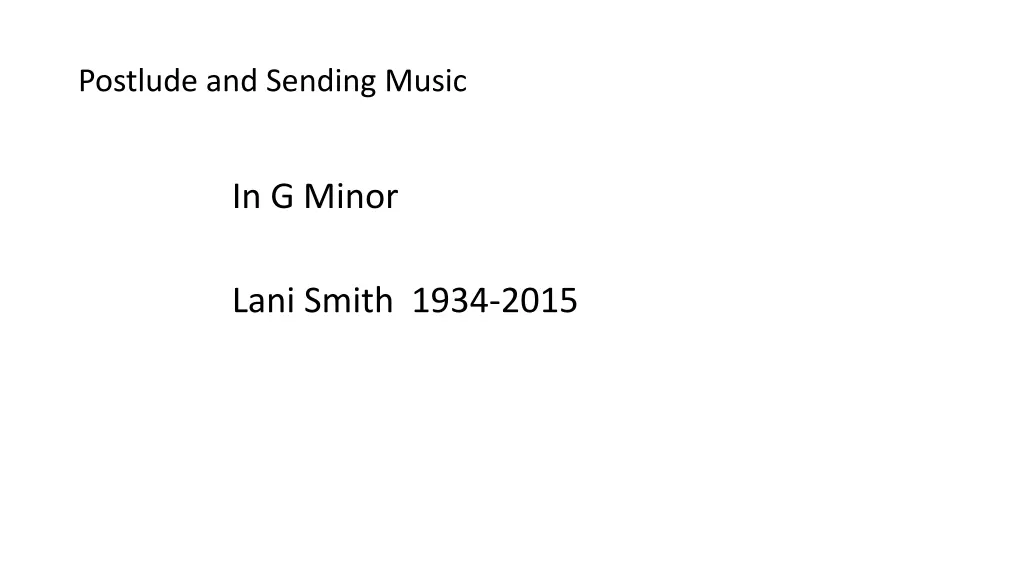 postlude and sending music