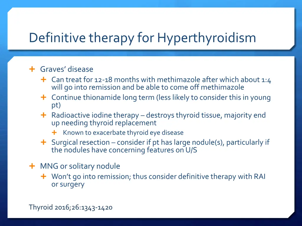 definitive therapy for hyperthyroidism