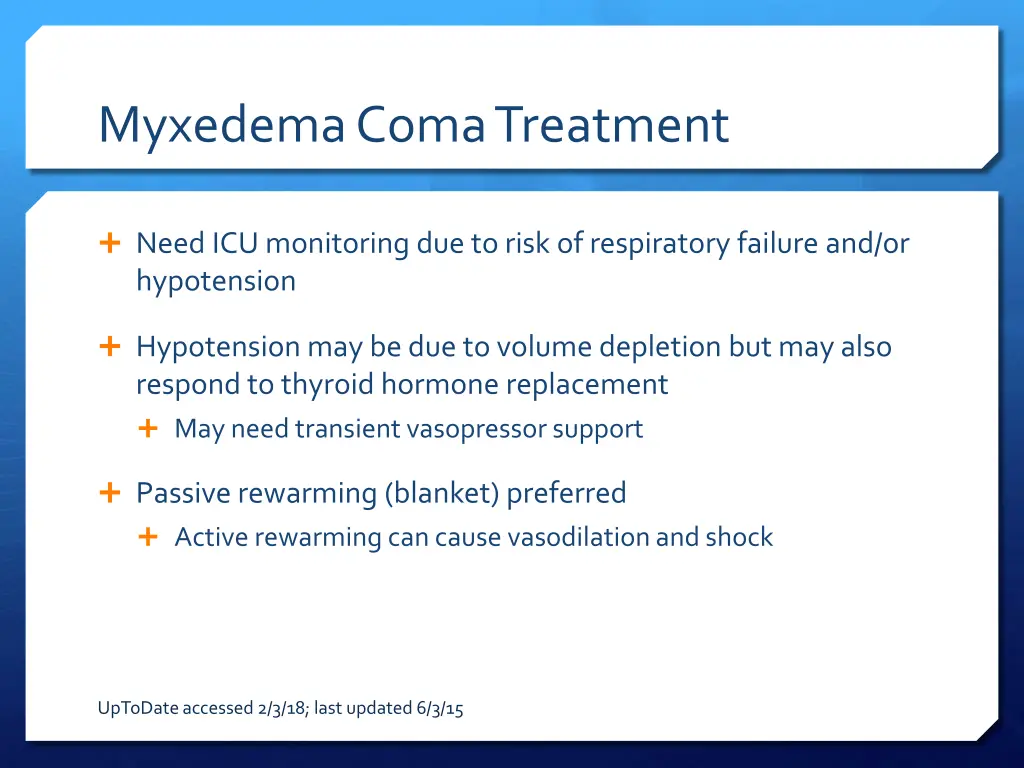 myxedema coma treatment 1