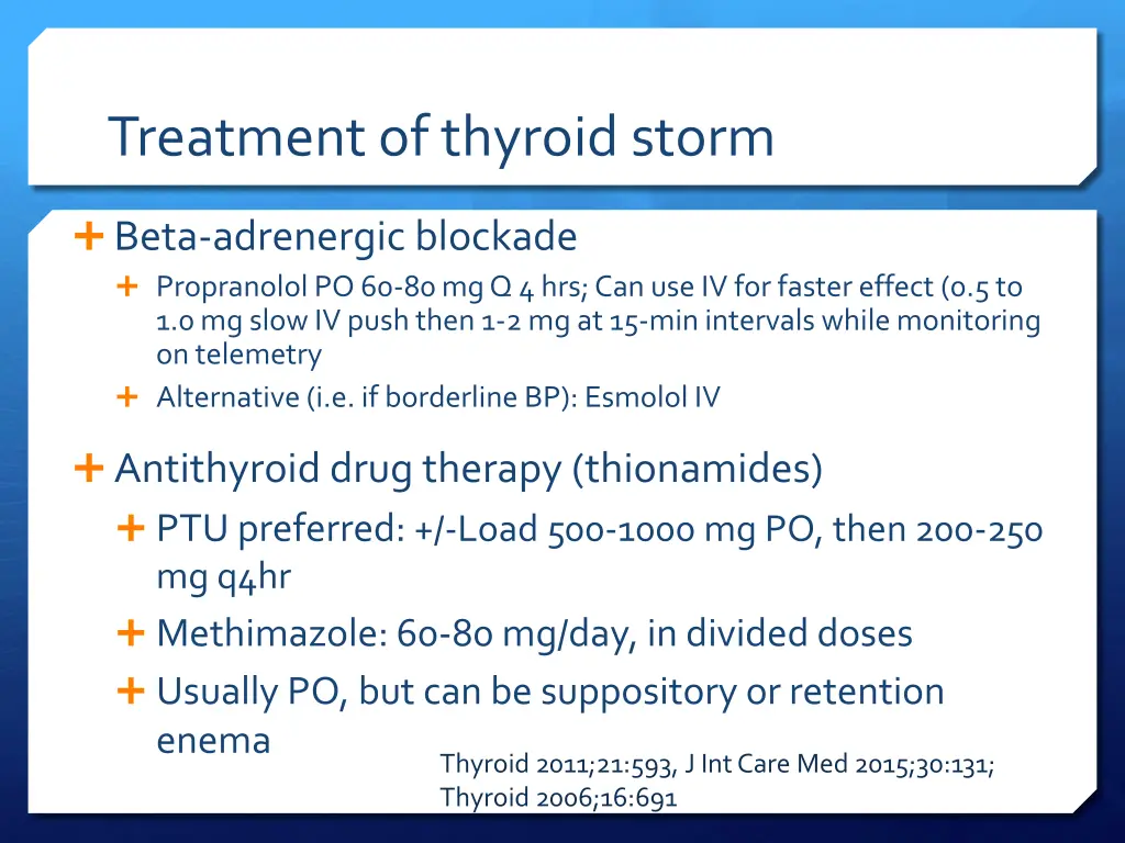 treatment of thyroid storm