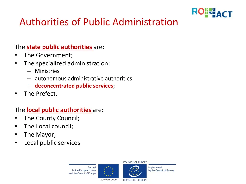 authorities of public administration