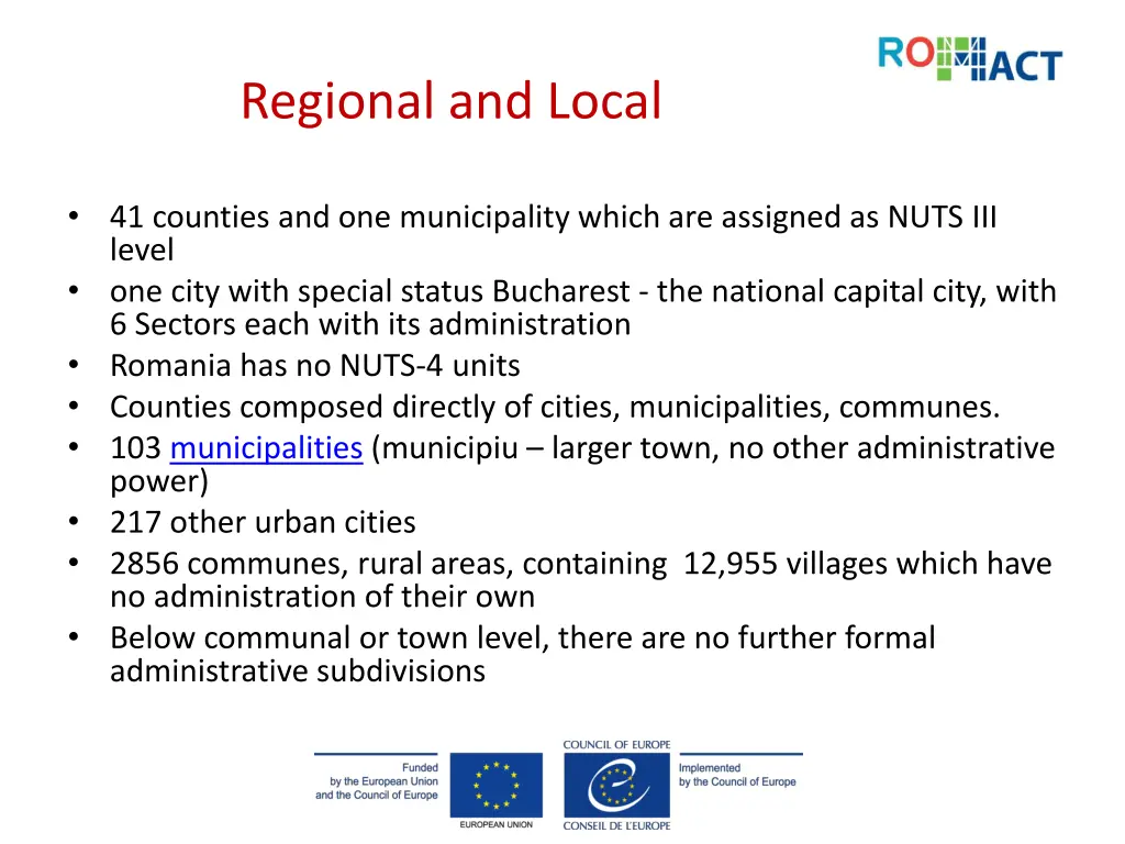 regional and local
