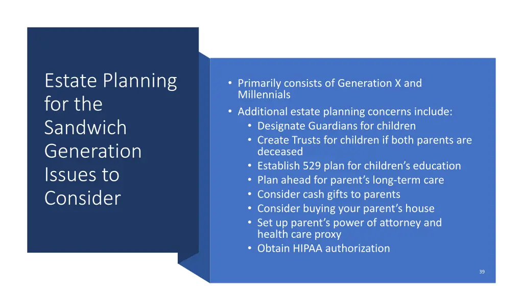 estate planning for the sandwich generation