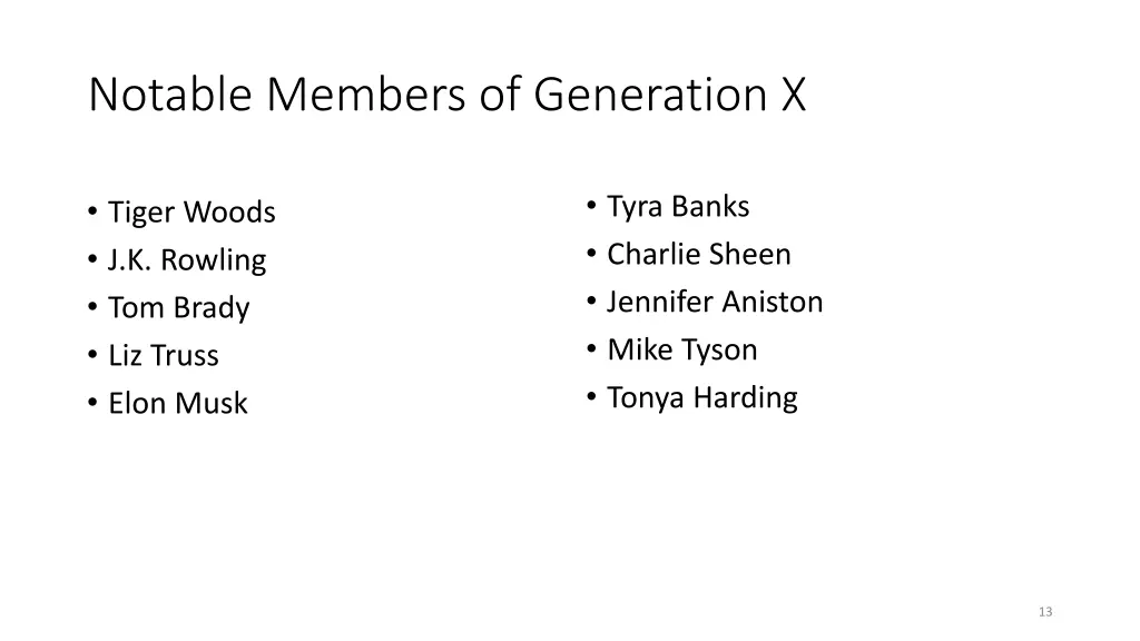 notable members of generation x