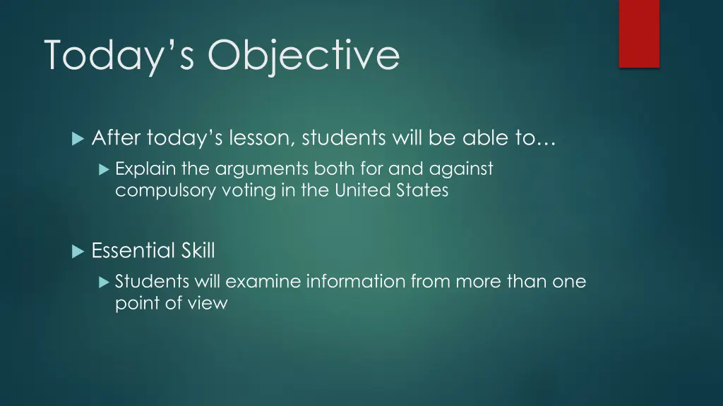 today s objective