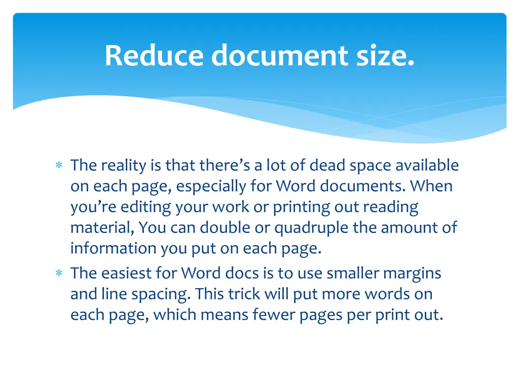 reduce document size