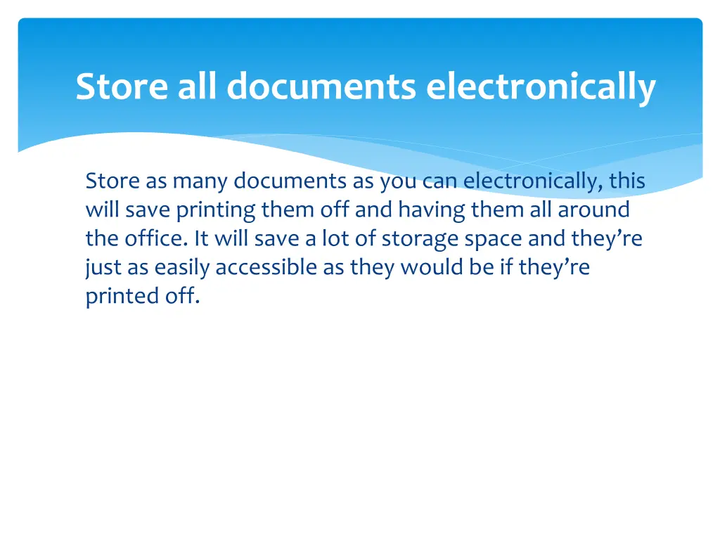 store all documents electronically