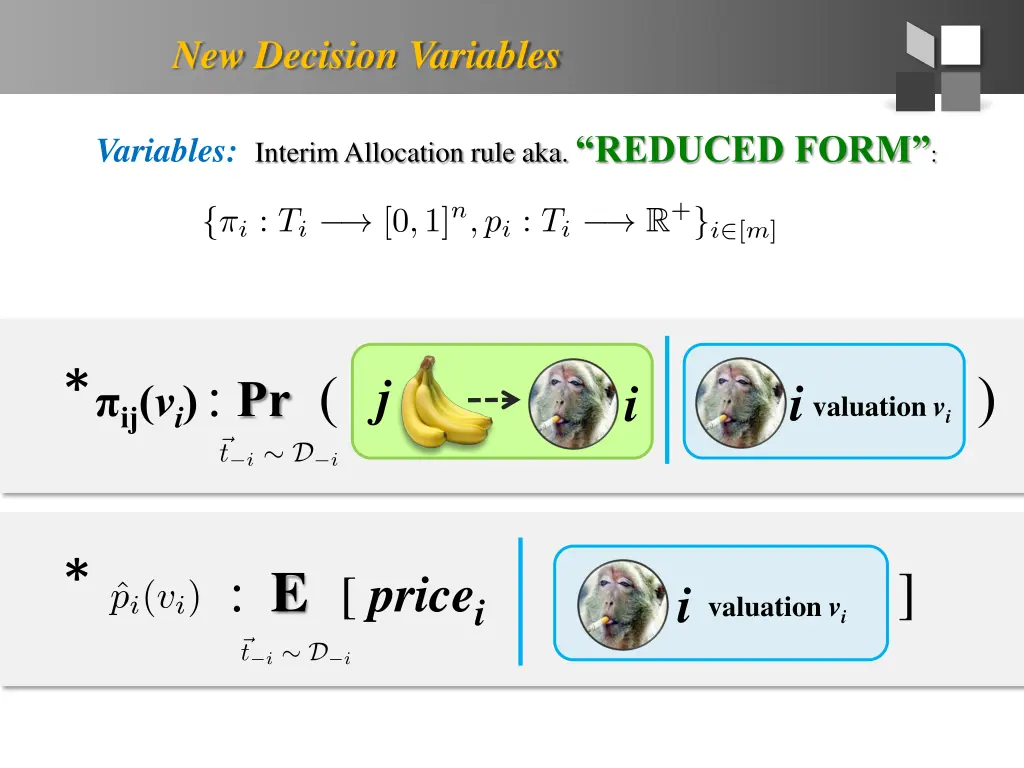 new decision variables