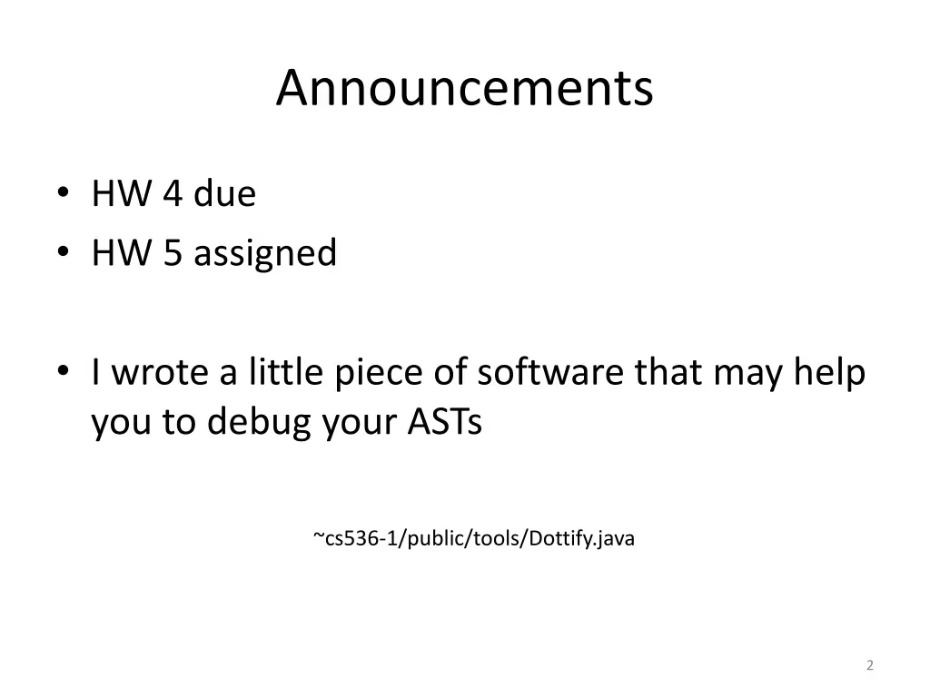 announcements