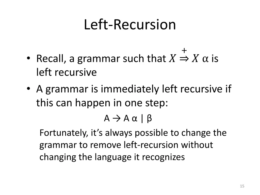 left recursion