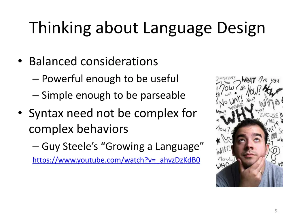 thinking about language design