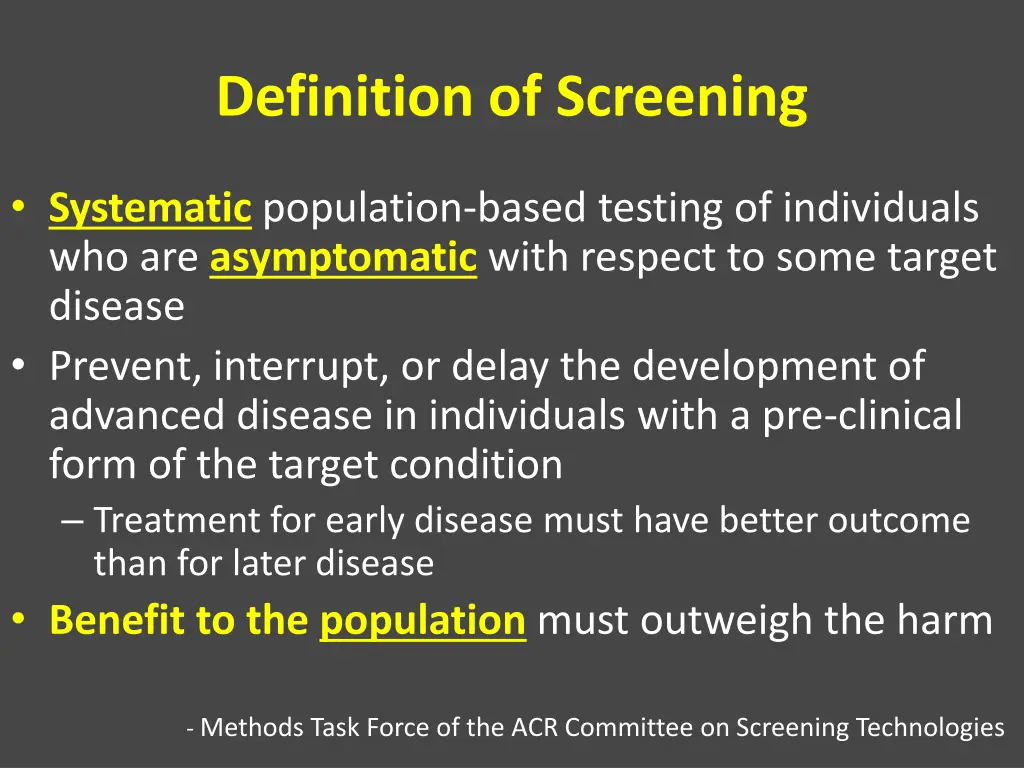 definition of screening