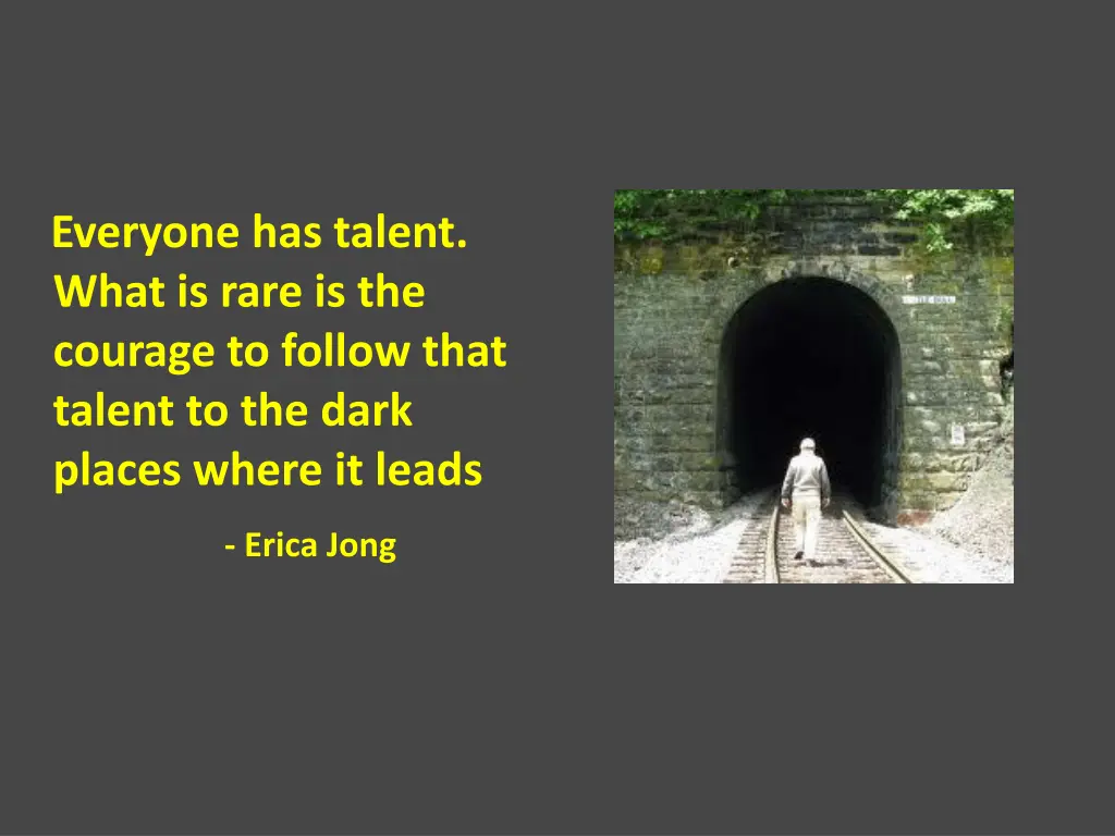 everyone has talent what is rare is the courage