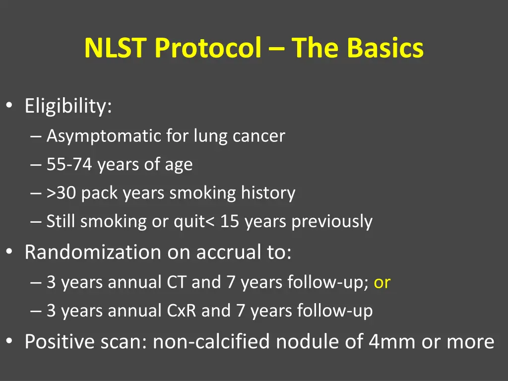 nlst protocol the basics