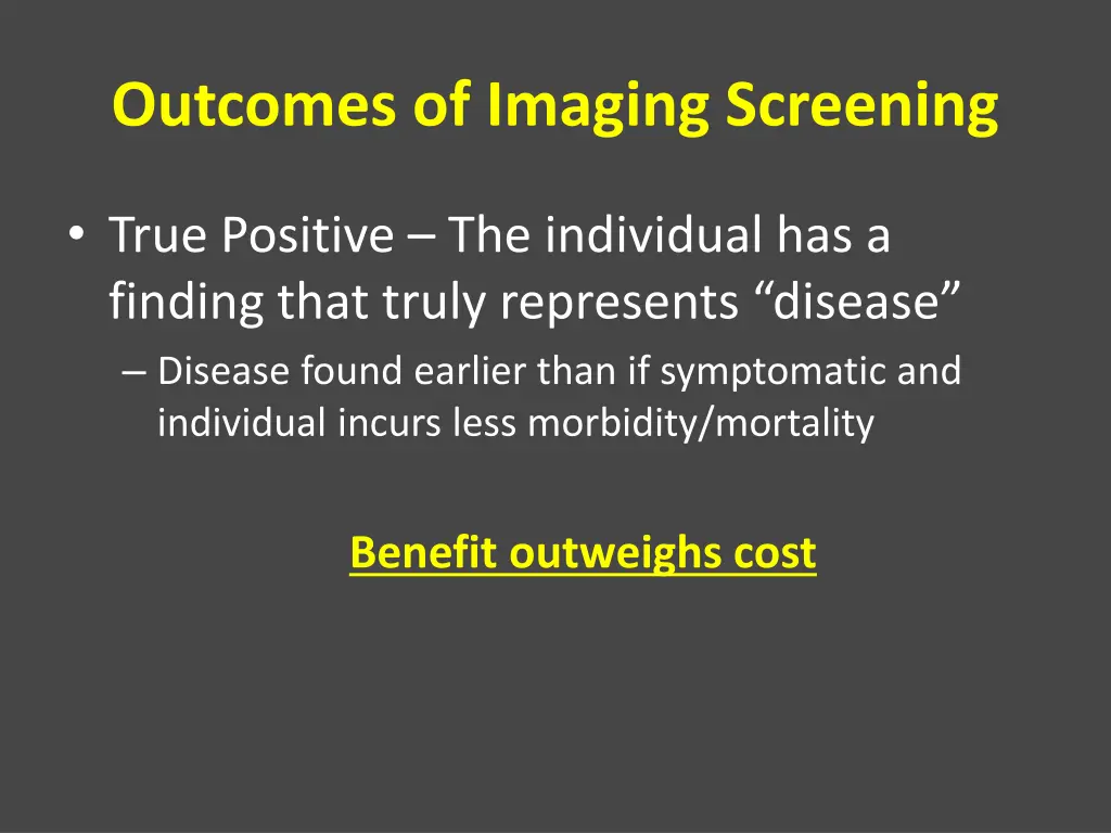 outcomes of imaging screening 3