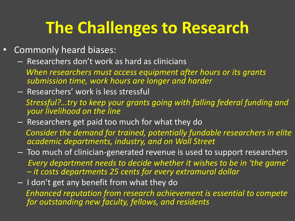 the challenges to research 2